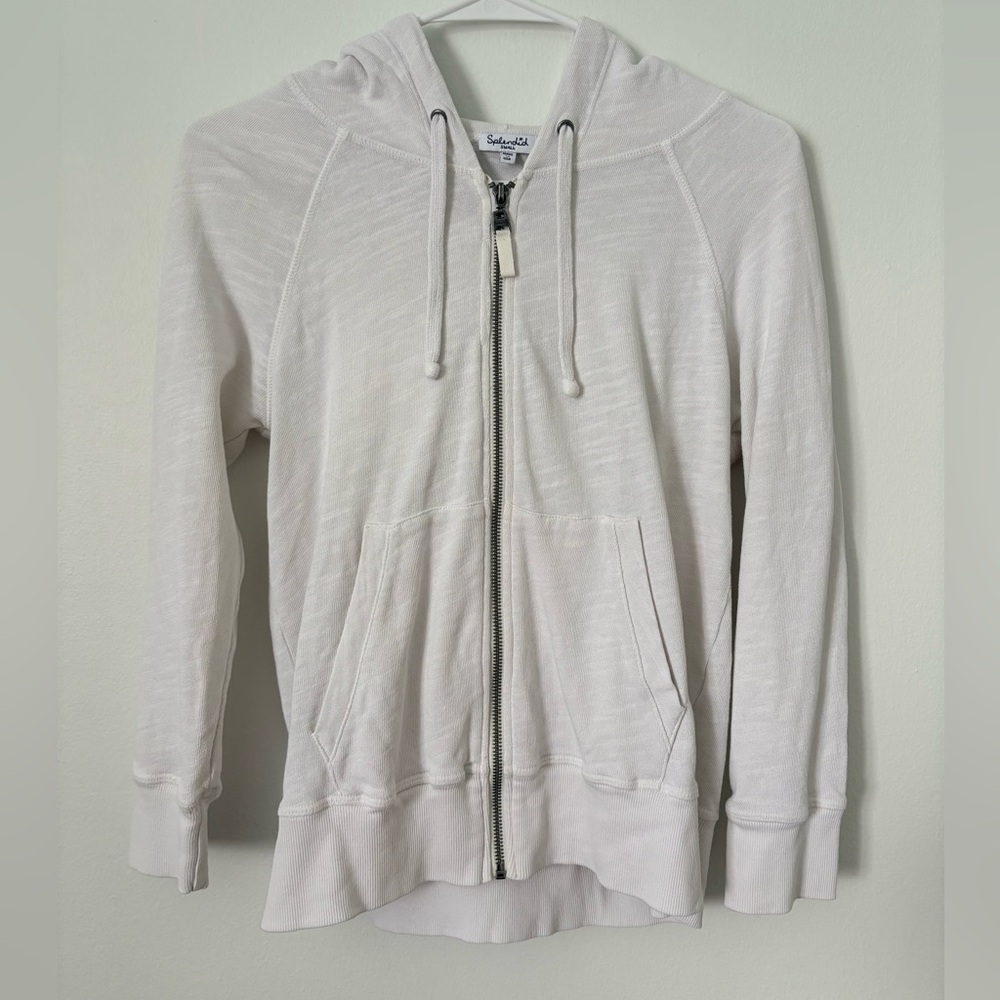 White Splendid Terry Zip-Up Hoodie